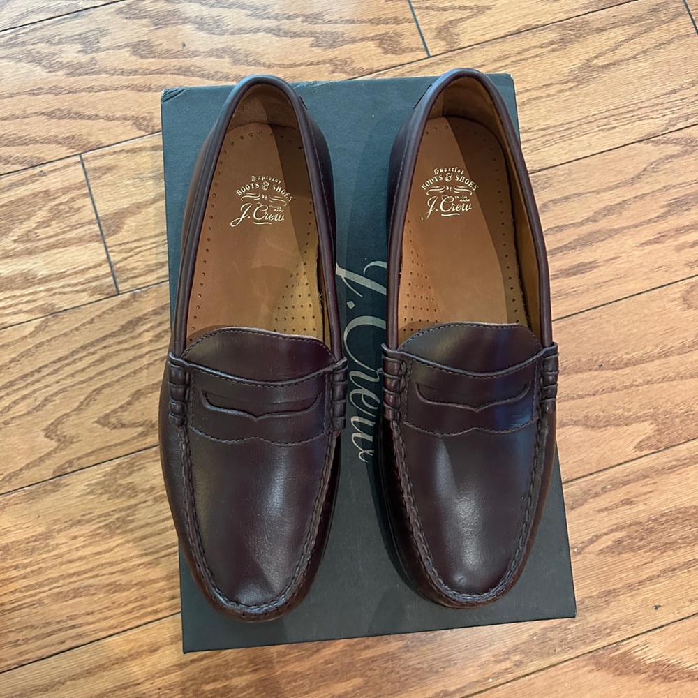 MENS JCREW LEATHER LOAFER - never worn!